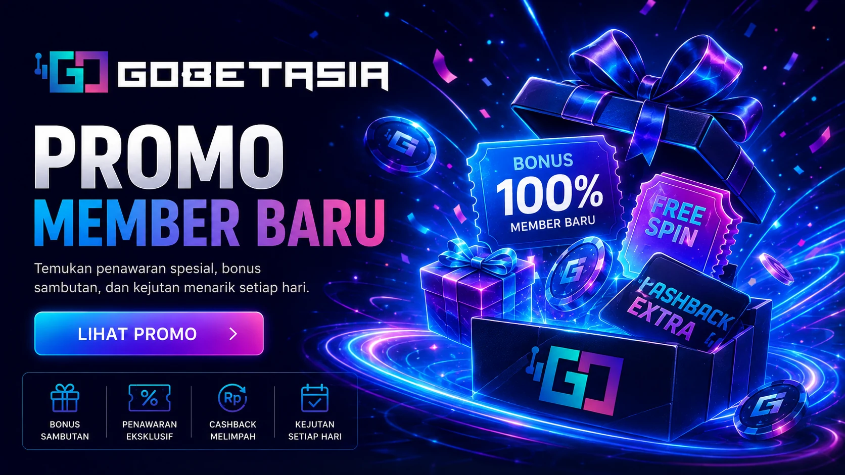 Banner Promo GOBETASIA dengan hadiah dan voucher